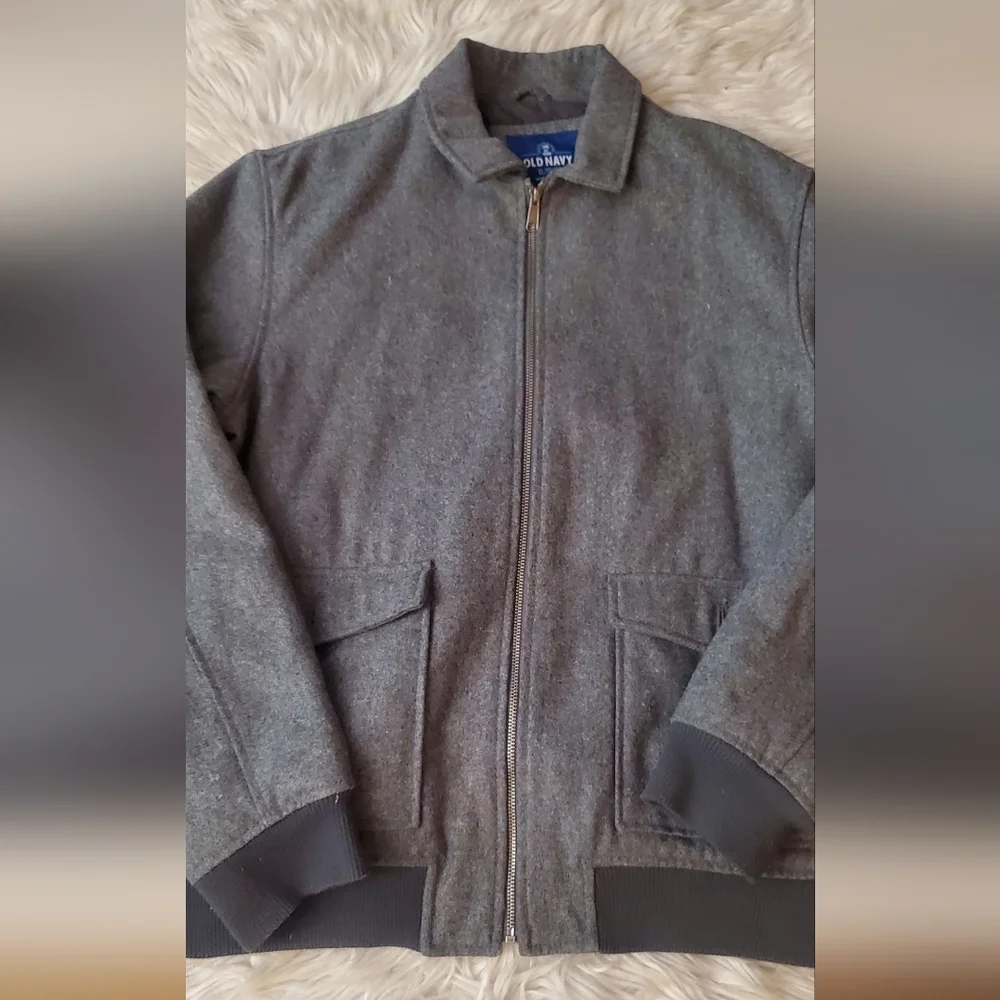 Old Navy Vintage Gray Wool-Blend Zip Jacket Coat – XL (Never Worn)